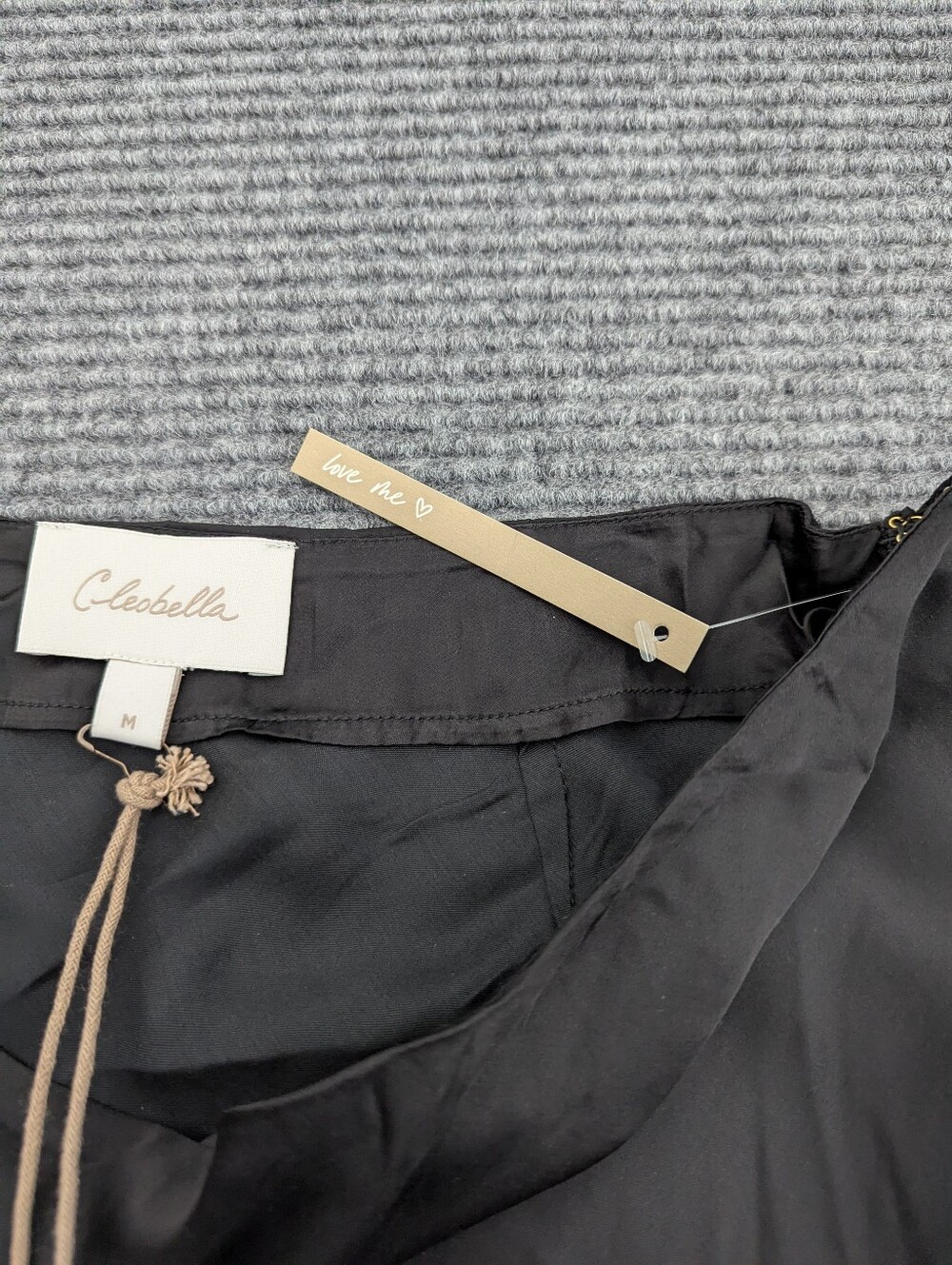 NWT Cleobella Midi Skirt Black Medium 100% Viscose Satin Slip Skirt Minimalist - Picture 9 of 13